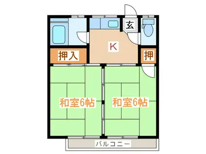 塚原ハイツ(2K/2階)の間取り写真