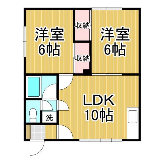 コーポ東園7(2LDK/1階)の間取り写真