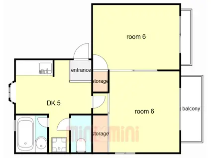 コーポラス武庫(2DK/2階)の間取り写真