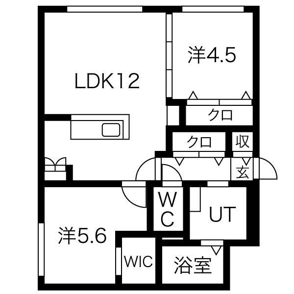 セレソン(2LDK/4階)の間取り写真