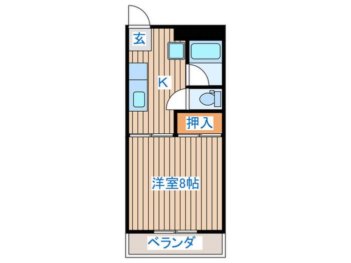 サンライズ五輪(1K/2階)の間取り写真