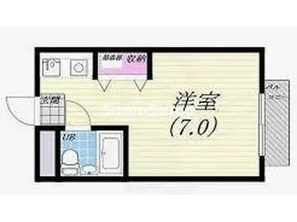 CRASIS苦楽園プラザ(1K/2階)の間取り写真