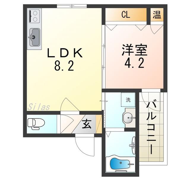 Rパレス矢田(1LDK/2階)の間取り写真