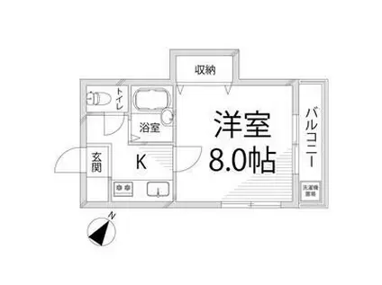 頼安コーポ(1K/2階)の間取り写真