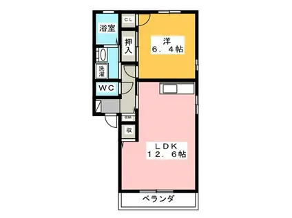 エクシール豊田 A(1LDK/1階)の間取り写真