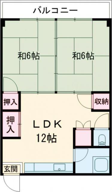 ドルフィン屋島(2LDK/3階)の間取り写真