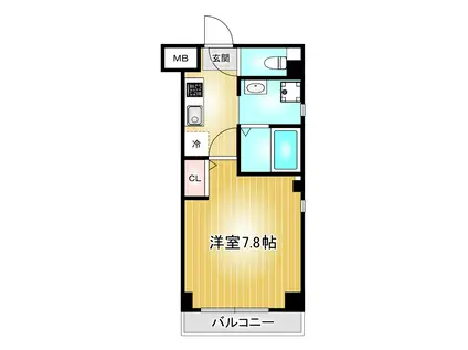 クレサス千種II.M(1K/4階)の間取り写真