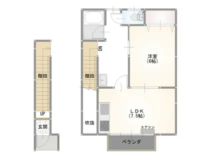 サンフローラル(1DK/2階)の間取り写真