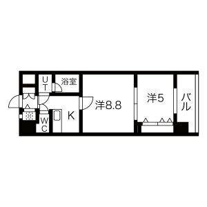 THE MUSIC COURT(2K/5階)の間取り写真