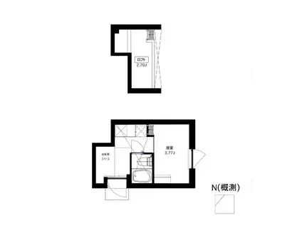 CT4164(1K/1階)の間取り写真