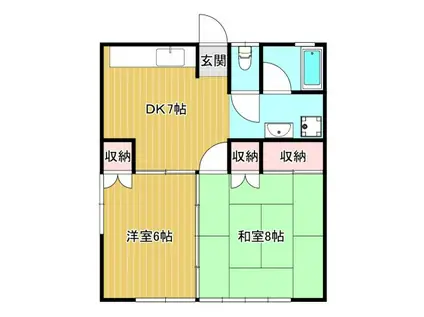ダイワロイヤルハイツ(2DK/2階)の間取り写真
