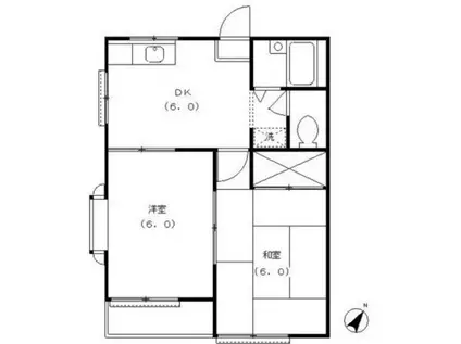 メゾンカトレア(2DK/2階)の間取り写真