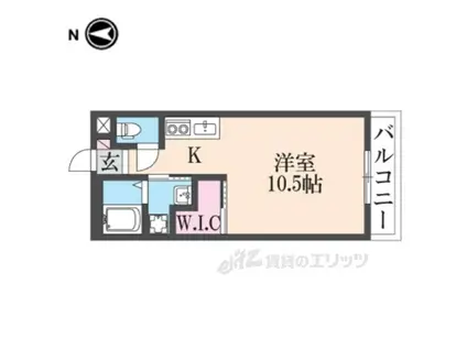 結充IMMEUBLE B館(ワンルーム/2階)の間取り写真