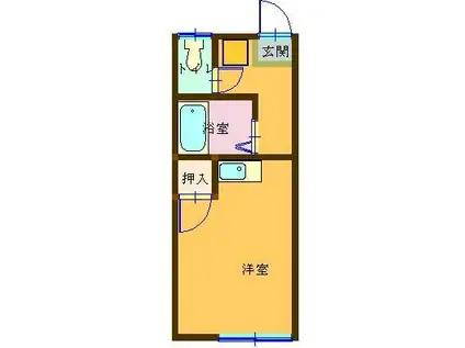 モトハイツ(ワンルーム/2階)の間取り写真