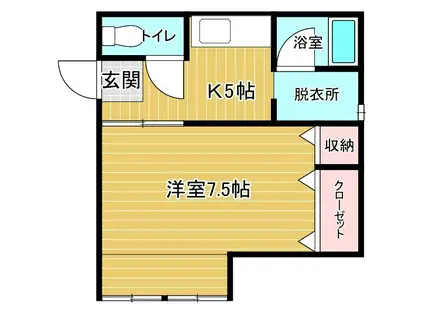 サンパレス東通(1K/2階)の間取り写真