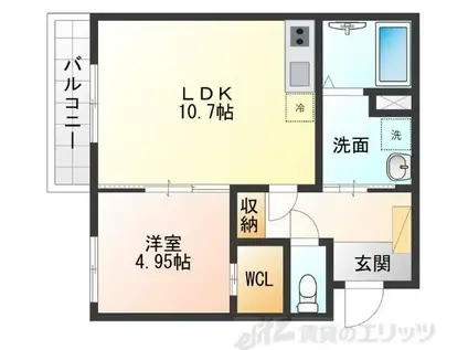 シダ・ホール・ヤマダ ONE(1LDK/1階)の間取り写真