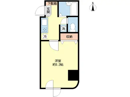 ソルレヴェンテ(1K/10階)の間取り写真