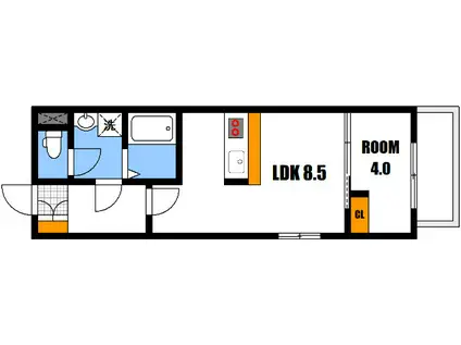 ALBA STELLA祇園(1LDK/1階)の間取り写真