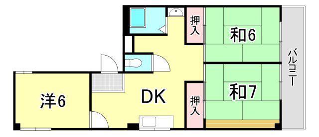 宮前ビル(3DK/3階)の間取り写真