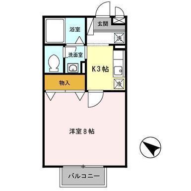 イミグラントクローバー(1K/1階)の間取り写真