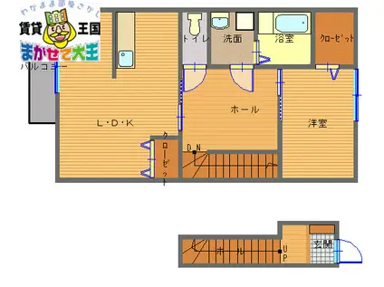 クレイン深堀(1SLDK/2階)の間取り写真
