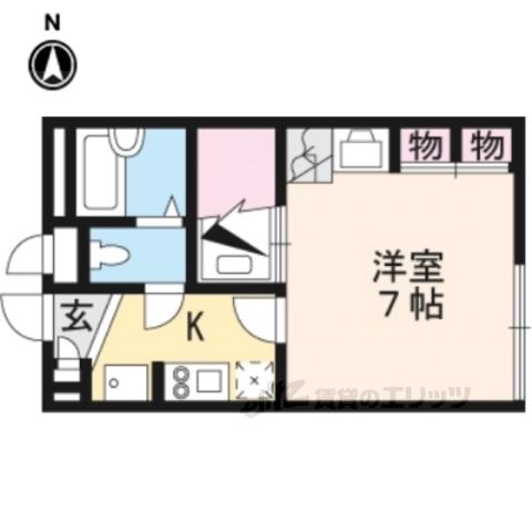 レオパレス香里園(1K/1階)の間取り写真