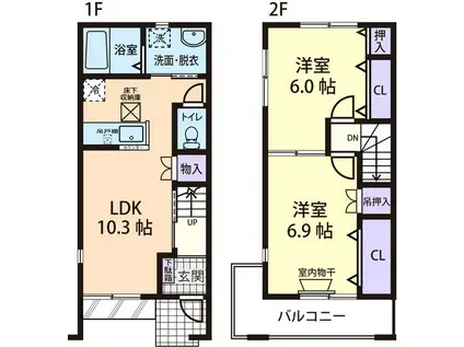 APERIRE(2LDK/1階)の間取り写真