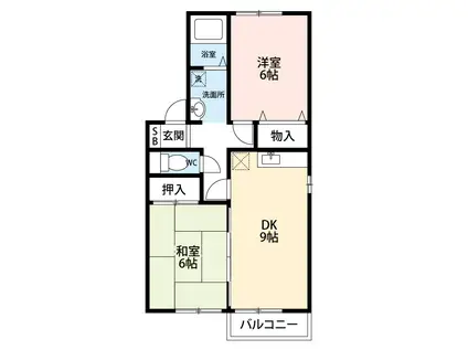 メゾン・ダリアA(2DK/1階)の間取り写真