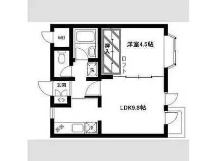 ロイヤルヒルズ木町I(1LDK/3階)の間取り写真