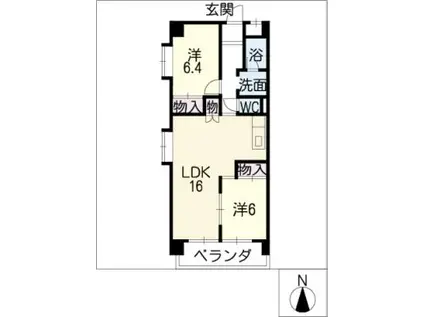 ルミエール原(2LDK/10階)の間取り写真