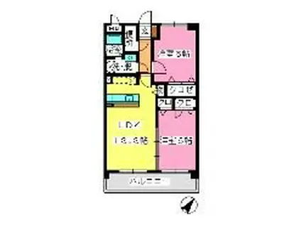 グレースパインヒルズ高宮(2LDK/2階)の間取り写真