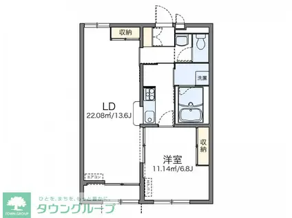 レオパレスヴィラこもれび(1LDK/1階)の間取り写真