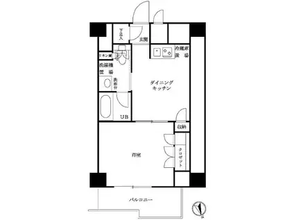ルーブル仲六郷壱番館(1DK/8階)の間取り写真