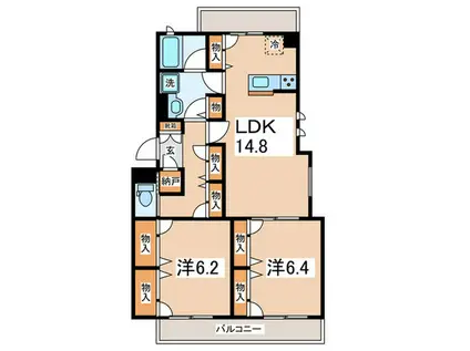 大倉山弐番館(2LDK/2階)の間取り写真