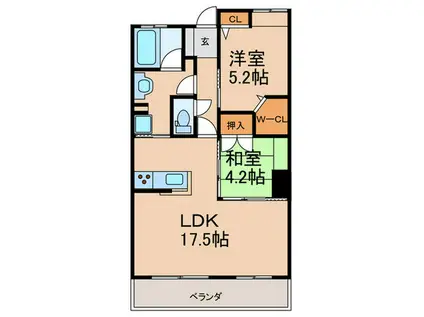 ロフティ諏訪野(2LDK/8階)の間取り写真