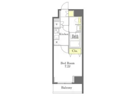 ディームス勝どき(1K/2階)の間取り写真