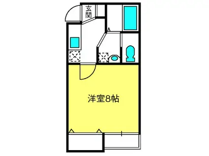 ラ・プリマベーラ春日部中央(1K/2階)の間取り写真