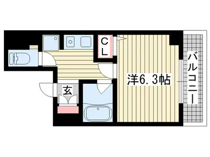 クロワートル二宮(1K/2階)の間取り写真