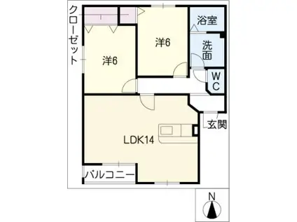 M&COOPERI(2LDK/2階)の間取り写真