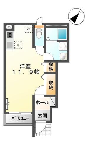 HK館123(ワンルーム/1階)の間取り写真