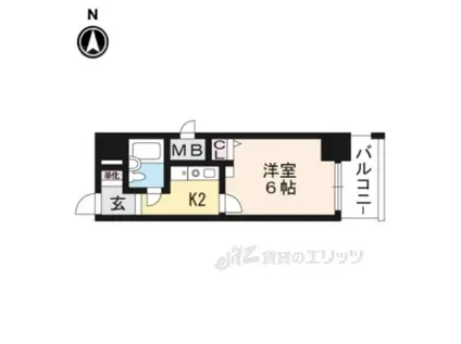 エスリード四条河原町1110(1K/11階)の間取り写真