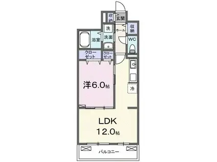 オラクル・ベリー(1LDK/2階)の間取り写真