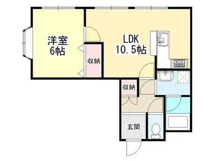 スマイルガーデン(1LDK/2階)の間取り写真