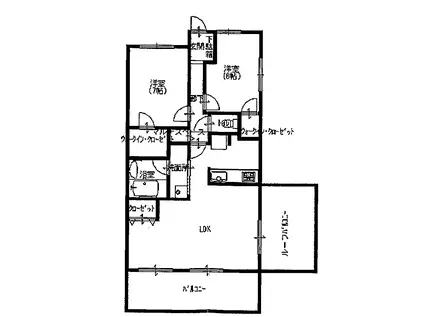 マ・トール熊谷パークテラス(2LDK/6階)の間取り写真