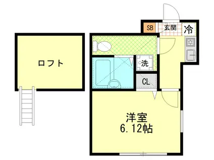 アガスターシェ(1K/2階)の間取り写真