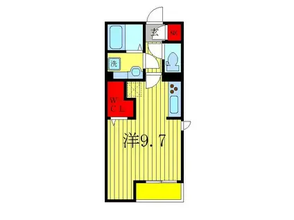 コンフォールドミール北松戸(ワンルーム/1階)の間取り写真