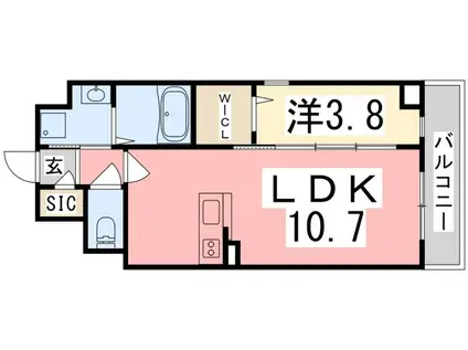 ベラ・ルーナ(1LDK/4階)の間取り写真
