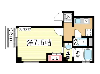 THARMONY(1K/1階)の間取り写真