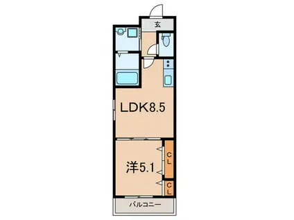 フジパレス西宮春風公園III番館(1LDK/1階)の間取り写真