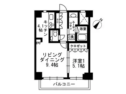アーバンパーク代官山II 3階(1LDK/3階)の間取り写真